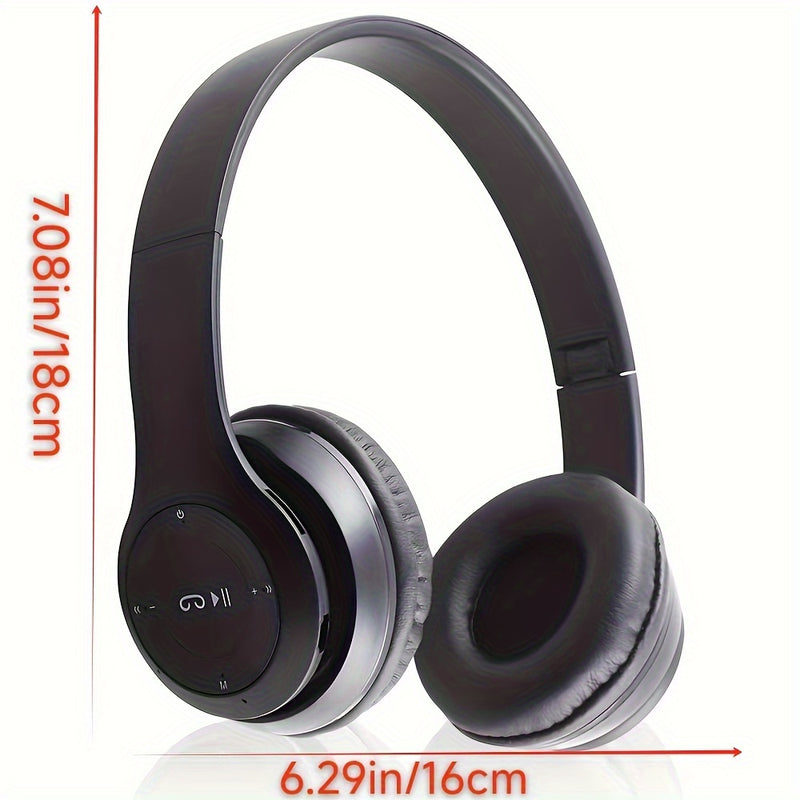 Wireless Gaming Headset with HD Lossless Sound, Portable Foldable Design, Noise-Canceling Mic, Volume Control - Ideal for Mobile Phones