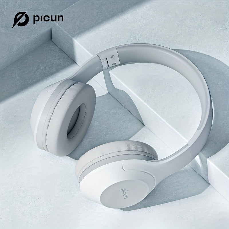 Picun B-01S Wireless Headphones, HD Stereo Sound Over Ear Headphones with Built-in Microphones, Deep Bass 46 Hours Playtime, Headset HiFi Stereo Foldable Lightweight Headset, TF/For Cellphone/PC/Home.