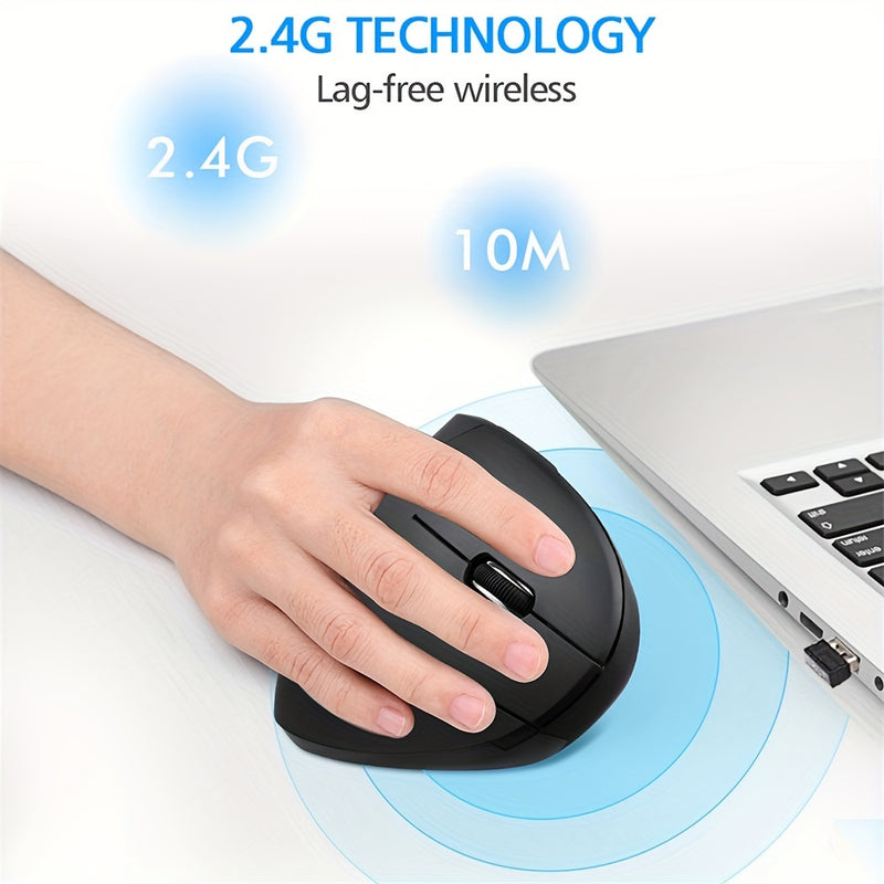 Vertical Mouse Ergonomic 2.4GHz Wireless Optical Mice 6 Buttons for Laptop PC Computer Desktop