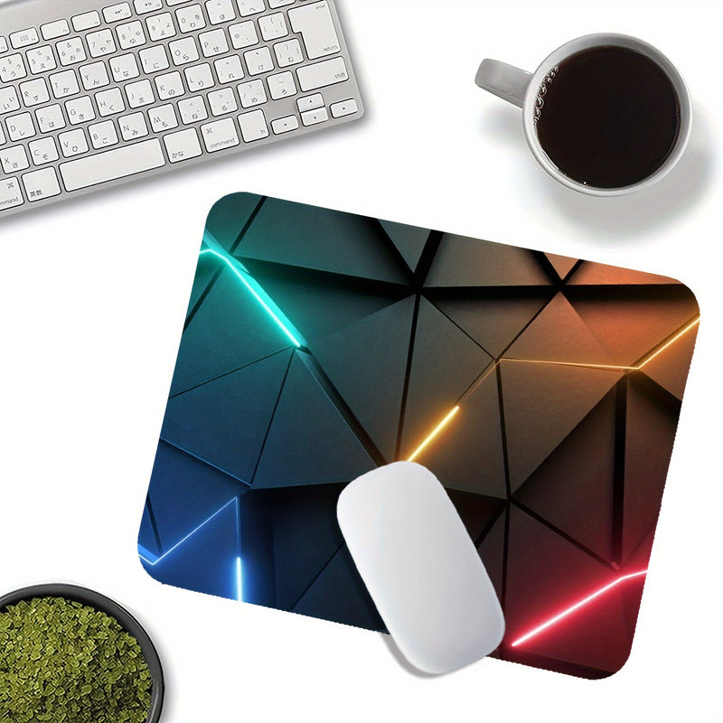 XXL Geometric Glow Mouse Pad - 80.01x29.97cm Extended Desk Mat with Non-Slip Base & Stitched Edges for Gaming, Office Work, and Home Use