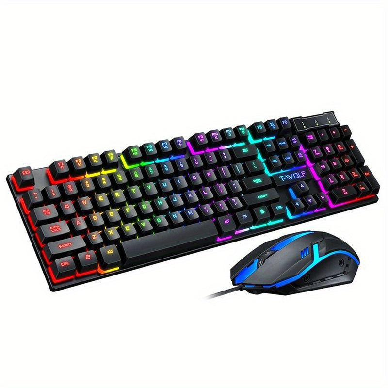 TF200 Gaming Keyboard USB Floating Mechanical Hand Feeling Wired Keyboard And Mouse Set For Gaming And Office