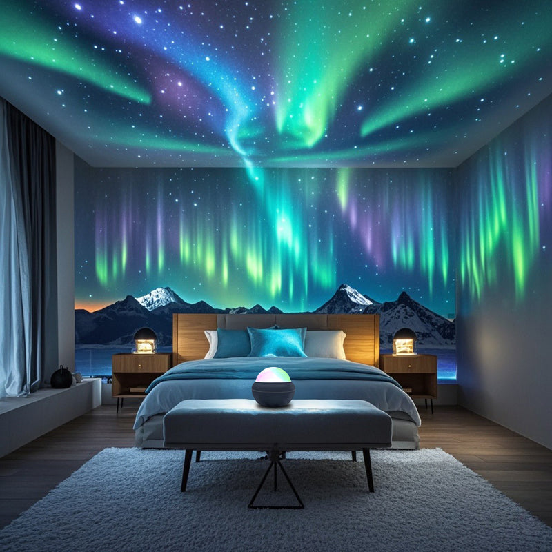 1pc Aurora Lights Projector, 2in 1 LED Northern Light and Ocean Wave Projector with Remote Control, Night Light Projector with 14 Light Effects for Bedroom/ Gaming Room/ Home Theater/ Ceiling/ Birthday/ Party