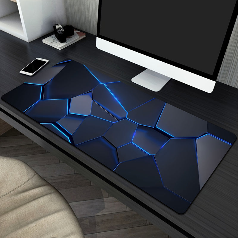 1pc Durable Gaming Mouse Pad with Stylish Geometric Design - Waterproof, Non-Slip, Washable Desk Mat for Keyboard, Sketchbook - Ideal Gift for Gamers, Office, and Study Accessories - Polyester Material No Battery Required