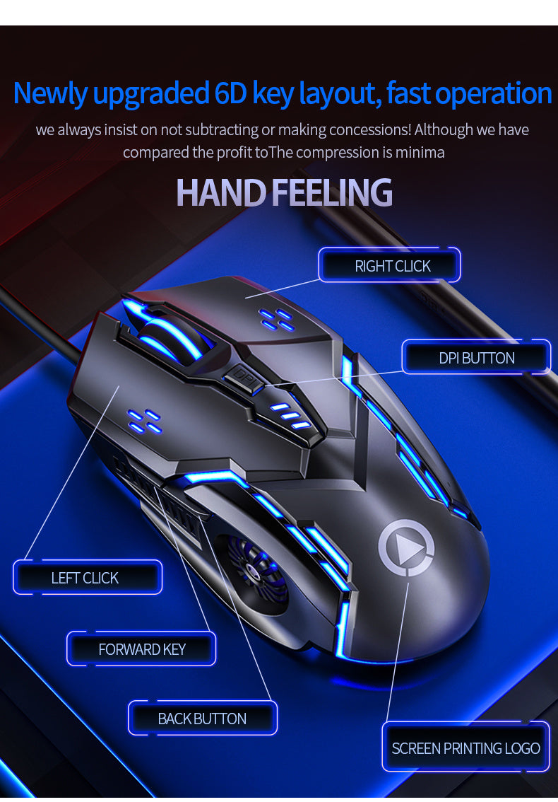 Mechanical Gaming Mouse Wired Computer Racer Desktop Notebook Office Universal Silent Mouse