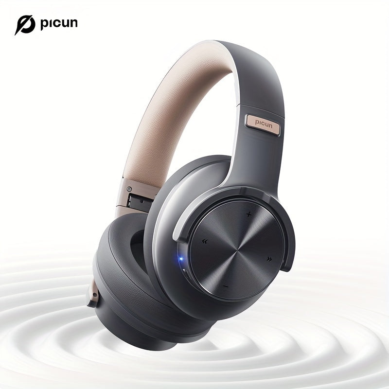 1pc Picun B8 Wireless Headphones with 120H Playtime, Foldable Design, Sound Isolation, 3 EQ Modes, Type-C, Compatible with Laptops, Gaming, Travel & Office - Non-Waterproof, Push Button Control, Condenser Mic, 1000mAh Recharg