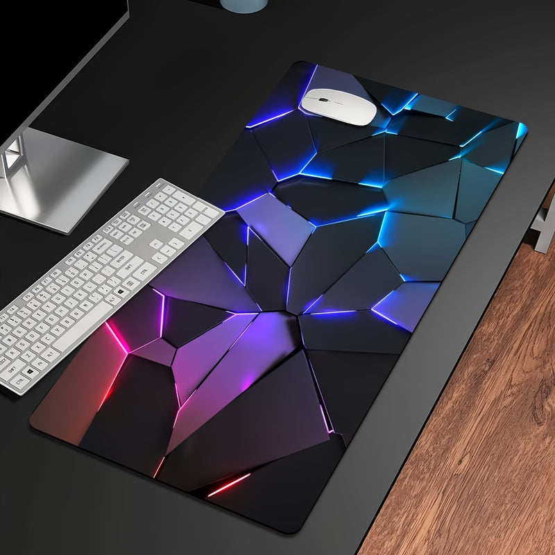 1pc Durable Gaming Mouse Pad with Stylish Geometric Design - Waterproof, Non-Slip, Washable Desk Mat for Keyboard, Sketchbook - Ideal Gift for Gamers, Office, and Study Accessories - Polyester Material No Battery Required