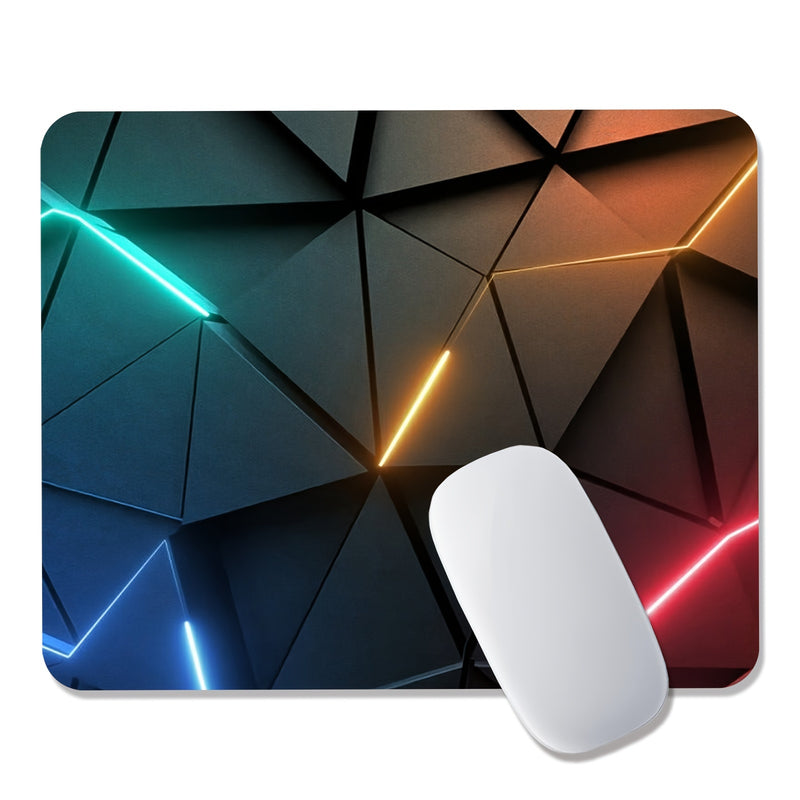 XXL Geometric Glow Mouse Pad - 80.01x29.97cm Extended Desk Mat with Non-Slip Base & Stitched Edges for Gaming, Office Work, and Home Use