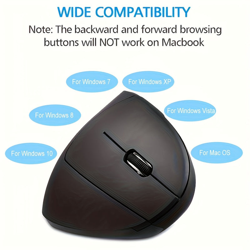 Vertical Mouse Ergonomic 2.4GHz Wireless Optical Mice 6 Buttons for Laptop PC Computer Desktop