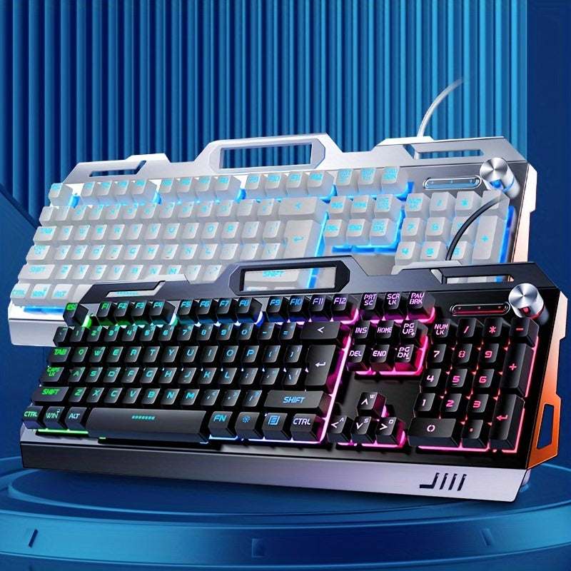 YINDIAO V2 Computer Wired Keyboard E-sports Gaming Typing Office Universal USB Plug-in Hair Light Keyboard Available For Windows System