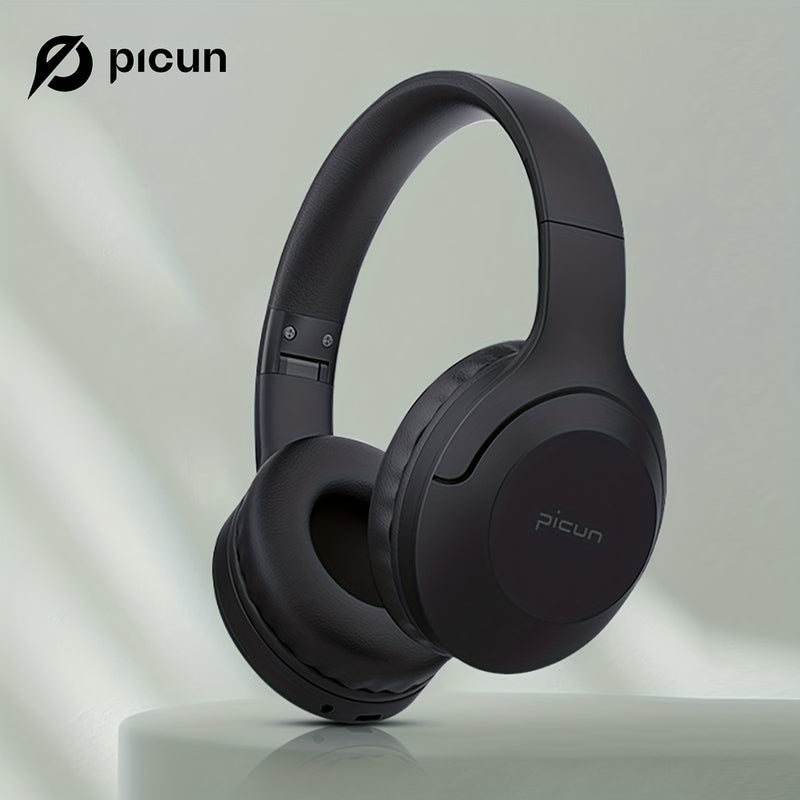 Picun B-01S Wireless Headphones, HD Stereo Sound Over Ear Headphones with Built-in Microphones, Deep Bass 46 Hours Playtime, Headset HiFi Stereo Foldable Lightweight Headset, TF/For Cellphone/PC/Home.