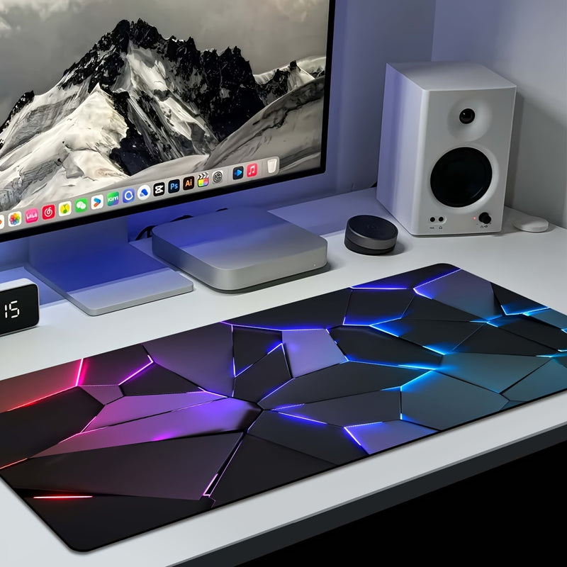 1pc Durable Gaming Mouse Pad with Stylish Geometric Design - Waterproof, Non-Slip, Washable Desk Mat for Keyboard, Sketchbook - Ideal Gift for Gamers, Office, and Study Accessories - Polyester Material No Battery Required