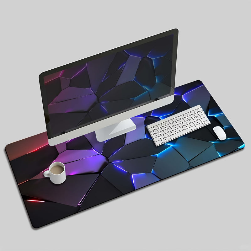 1pc Durable Gaming Mouse Pad with Stylish Geometric Design - Waterproof, Non-Slip, Washable Desk Mat for Keyboard, Sketchbook - Ideal Gift for Gamers, Office, and Study Accessories - Polyester Material No Battery Required