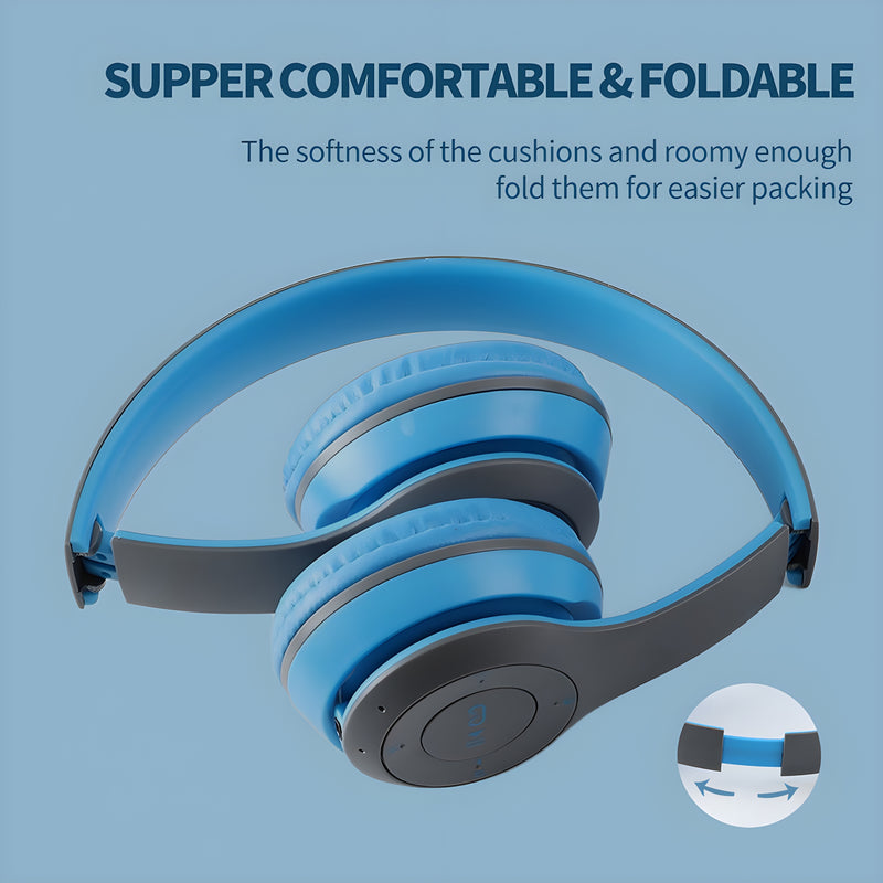 Wireless Gaming Headset with HD Lossless Sound, Portable Foldable Design, Noise-Canceling Mic, Volume Control - Ideal for Mobile Phones