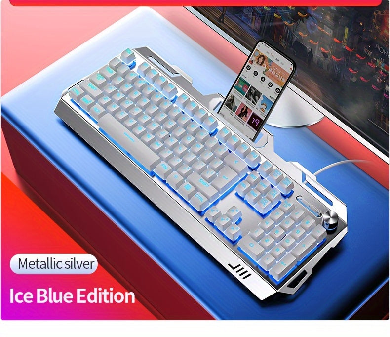 YINDIAO V2 Computer Wired Keyboard E-sports Gaming Typing Office Universal USB Plug-in Hair Light Keyboard Available For Windows System