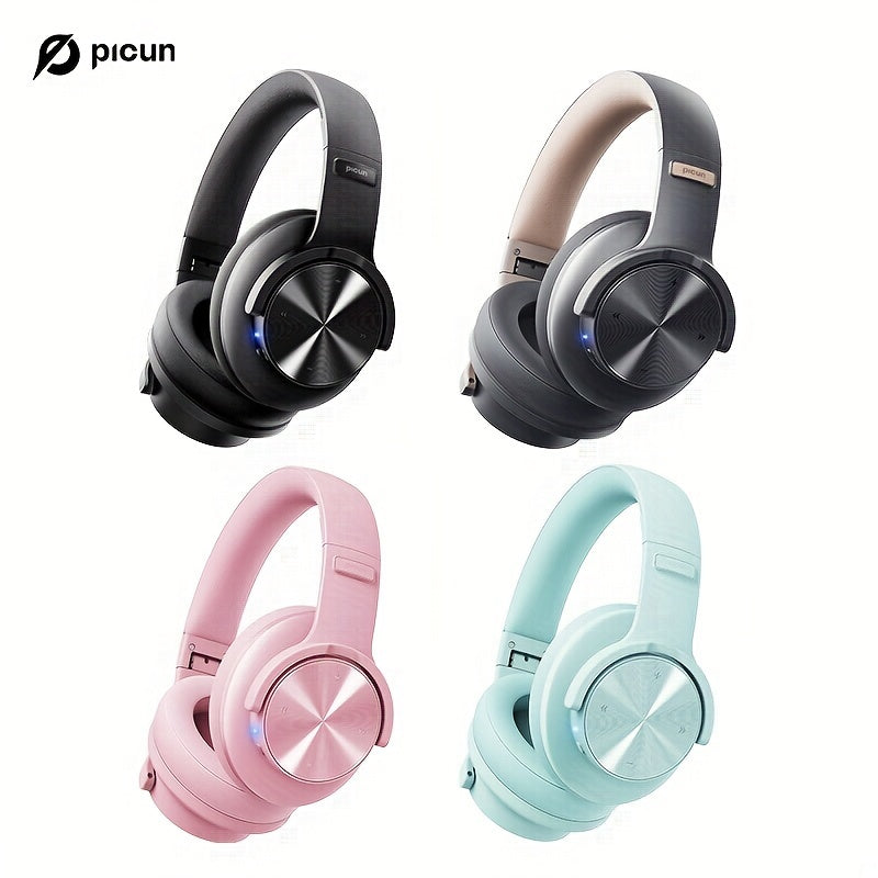 1pc Picun B8 Wireless Headphones with 120H Playtime, Foldable Design, Sound Isolation, 3 EQ Modes, Type-C, Compatible with Laptops, Gaming, Travel & Office - Non-Waterproof, Push Button Control, Condenser Mic, 1000mAh Recharg