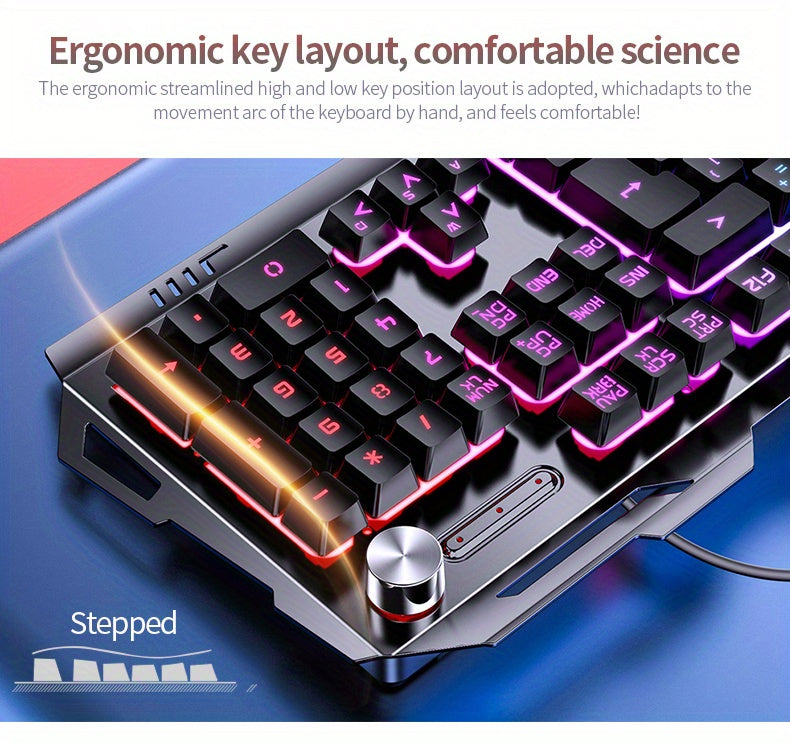 YINDIAO V2 Computer Wired Keyboard E-sports Gaming Typing Office Universal USB Plug-in Hair Light Keyboard Available For Windows System