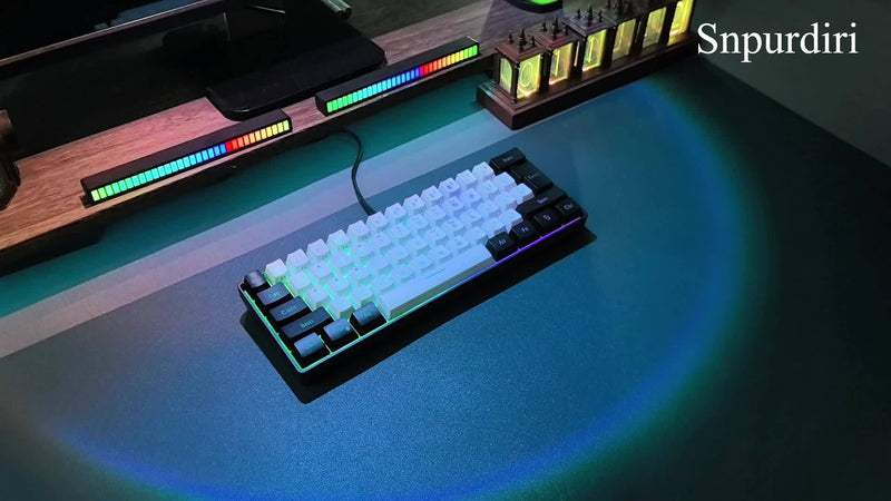 Snpurdiri 60% Wired Gaming Keyboard with RGB Backlit, Ultra-Compact 61-Key Membrane Keyboard, Portable Design for PC/Mac Gamers and Typists, USB-A Connectivity, No Battery Required