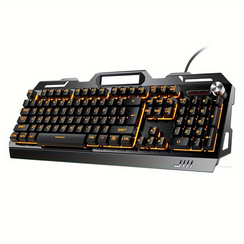 YINDIAO V2 Computer Wired Keyboard E-sports Gaming Typing Office Universal USB Plug-in Hair Light Keyboard Available For Windows System