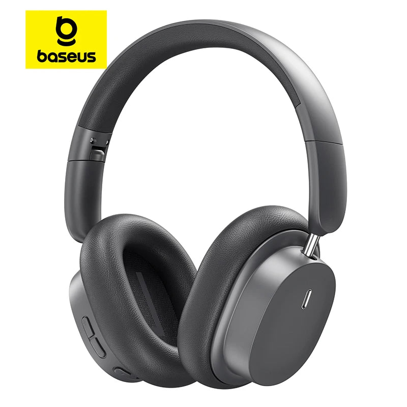 Fone de Ouvido Sem Fio Baseus Bowie D05 3D Áudio Espacial, Bluetooth 5.3, Headset com Driver de 40mm, Dobrável, Sobre a Orelha, com 70 Horas de Autonomia