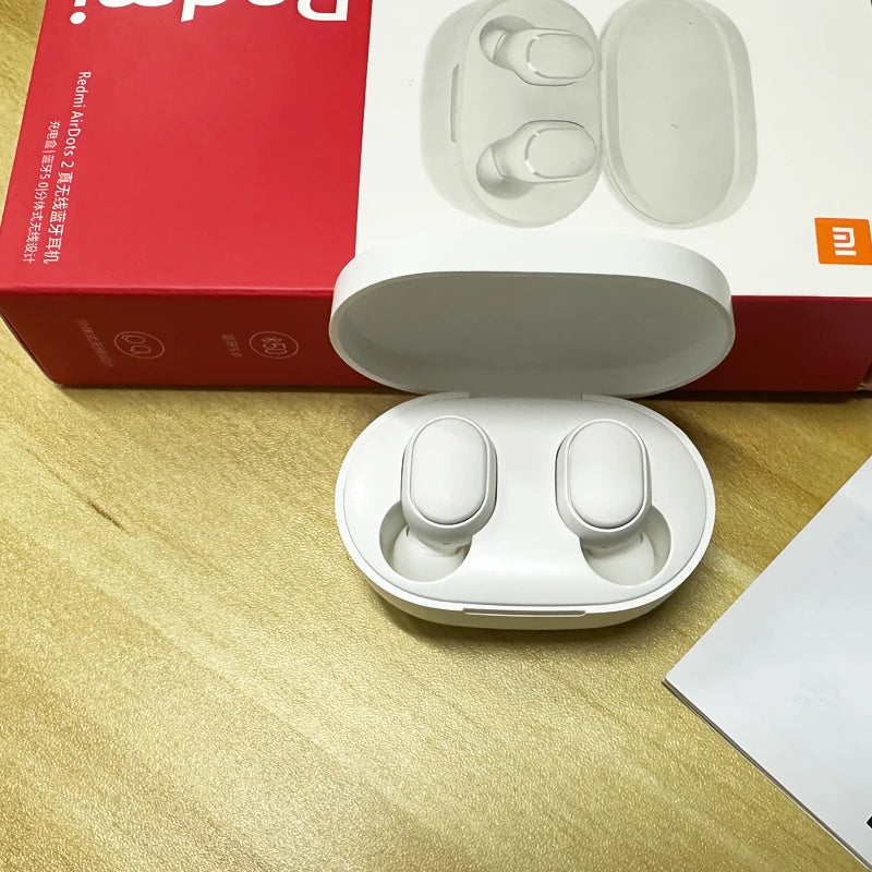 Fones de Ouvido Bluetooth Xiaomi Redmi AirDots 2 Brancos Originais, Headset sem Fio com Microfone, Fones de Ouvido Clássicos para Música, Ideais para Esportes e Corrida