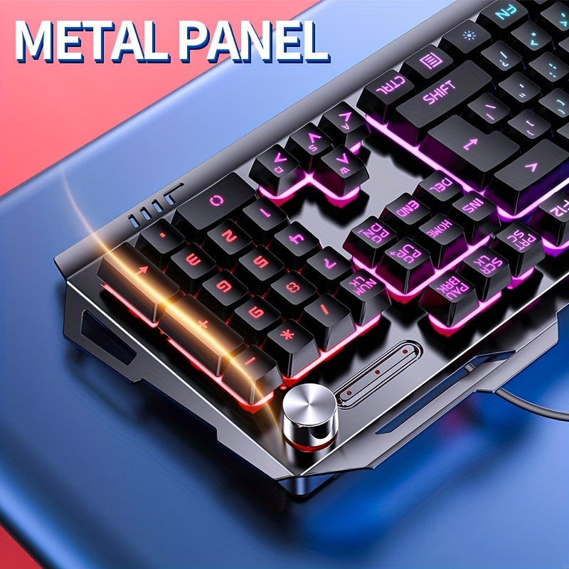 YINDIAO V2 Computer Wired Keyboard E-sports Gaming Typing Office Universal USB Plug-in Hair Light Keyboard Available For Windows System