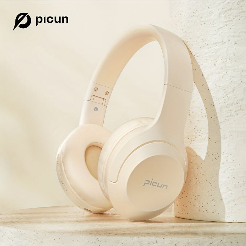 Picun B-01S Wireless Headphones, HD Stereo Sound Over Ear Headphones with Built-in Microphones, Deep Bass 46 Hours Playtime, Headset HiFi Stereo Foldable Lightweight Headset, TF/For Cellphone/PC/Home.