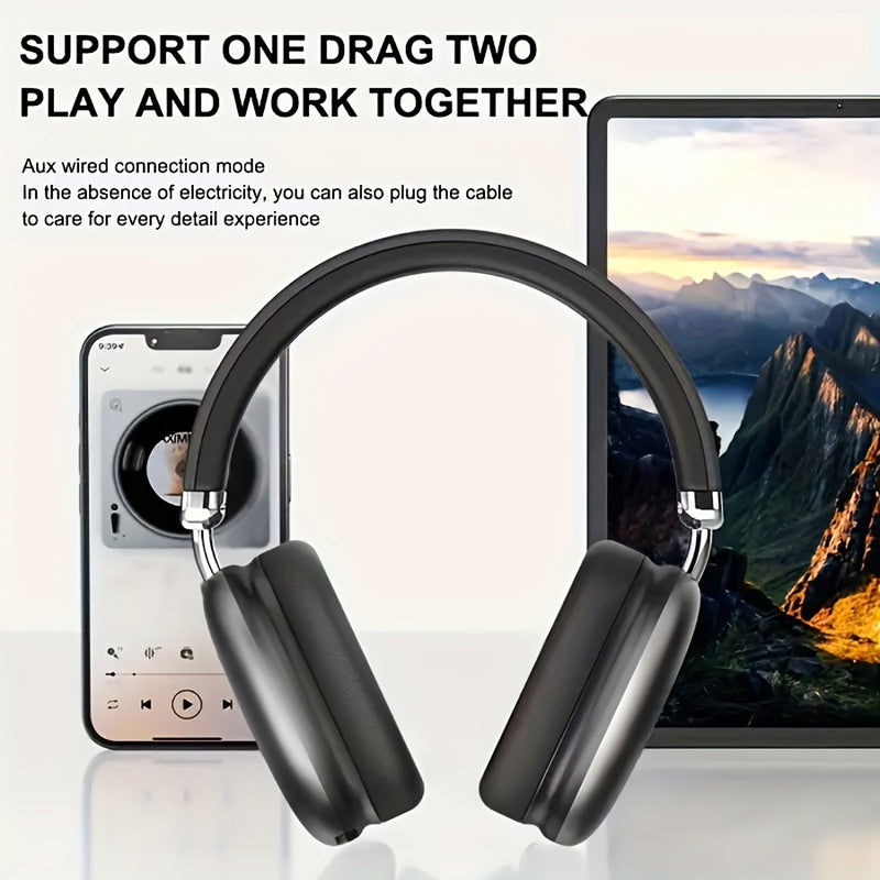 Wireless DJ Headphones with Mic, Stereo Sound, Powerful Bass, USB-C Charging, FM Radio, Sports Gaming Headset, Sound Isolation, Volume Control, Push Button, 3.5mm Jack, 200mAh Polymer Battery - Non-Waterproof Plastic Anime/An