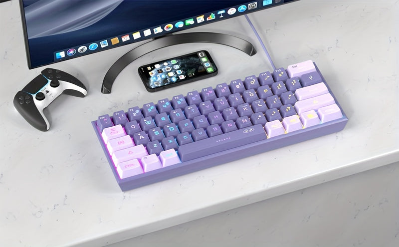 MageGee Mini 60% Gaming Keyboard, RGB Backlit 61 Keys Keyboard TS91 Ergonomic Office Computer Keyboard For PC MAC PS4 Xbox