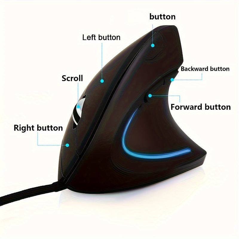 Vertical Mouse Ergonomic 2.4GHz Wireless Optical Mice 6 Buttons for Laptop PC Computer Desktop