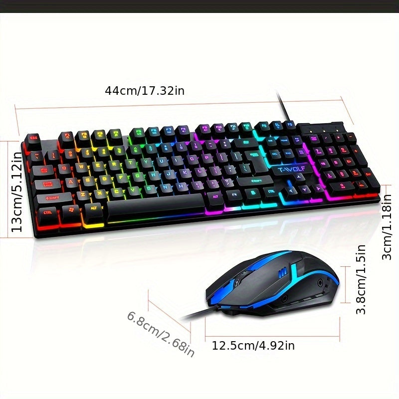 TF200 Gaming Keyboard USB Floating Mechanical Hand Feeling Wired Keyboard And Mouse Set For Gaming And Office