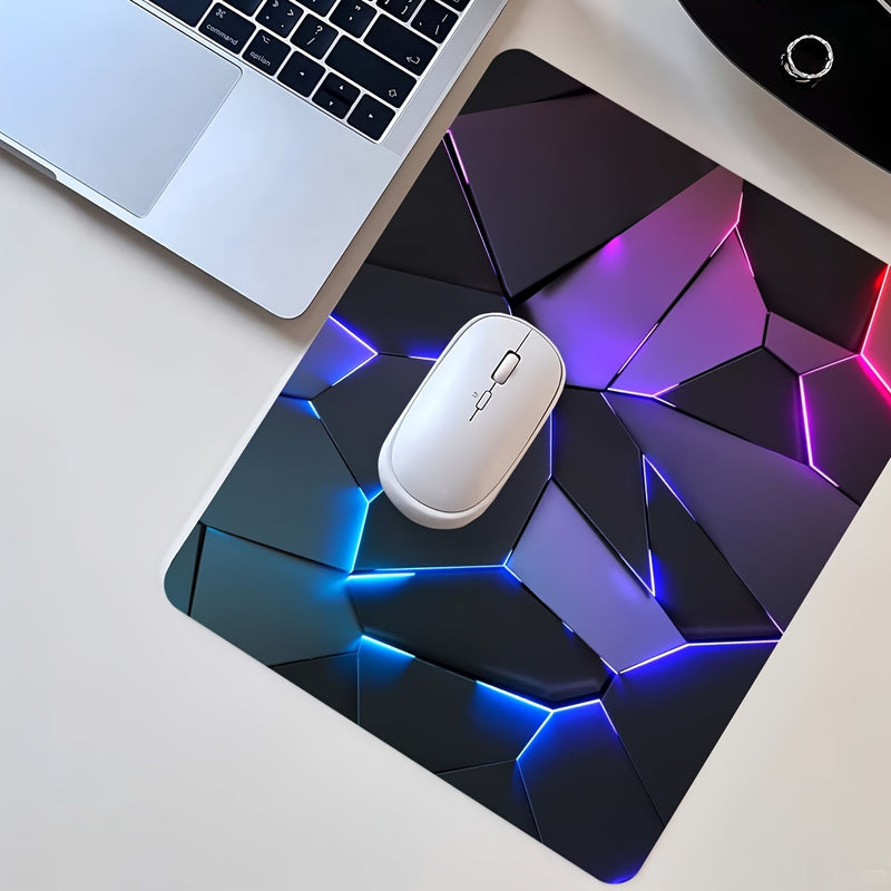 1pc Durable Gaming Mouse Pad with Stylish Geometric Design - Waterproof, Non-Slip, Washable Desk Mat for Keyboard, Sketchbook - Ideal Gift for Gamers, Office, and Study Accessories - Polyester Material No Battery Required