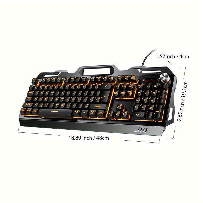 YINDIAO V2 Computer Wired Keyboard E-sports Gaming Typing Office Universal USB Plug-in Hair Light Keyboard Available For Windows System