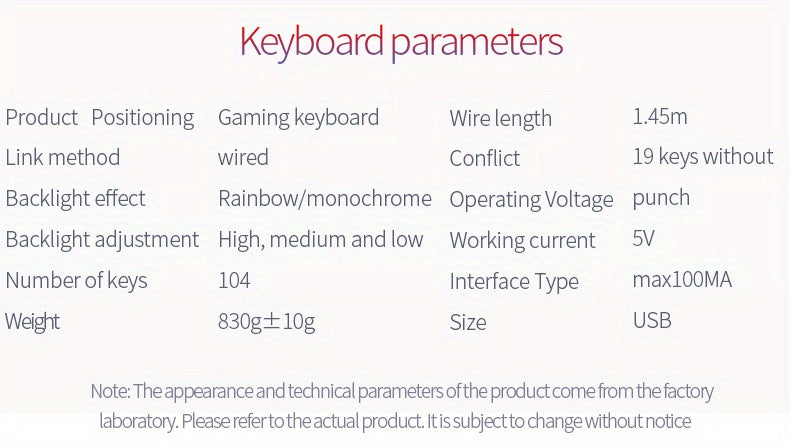 YINDIAO V2 Computer Wired Keyboard E-sports Gaming Typing Office Universal USB Plug-in Hair Light Keyboard Available For Windows System