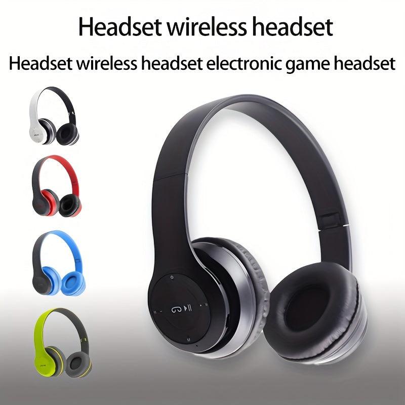 Wireless Gaming Headset with HD Lossless Sound, Portable Foldable Design, Noise-Canceling Mic, Volume Control - Ideal for Mobile Phones