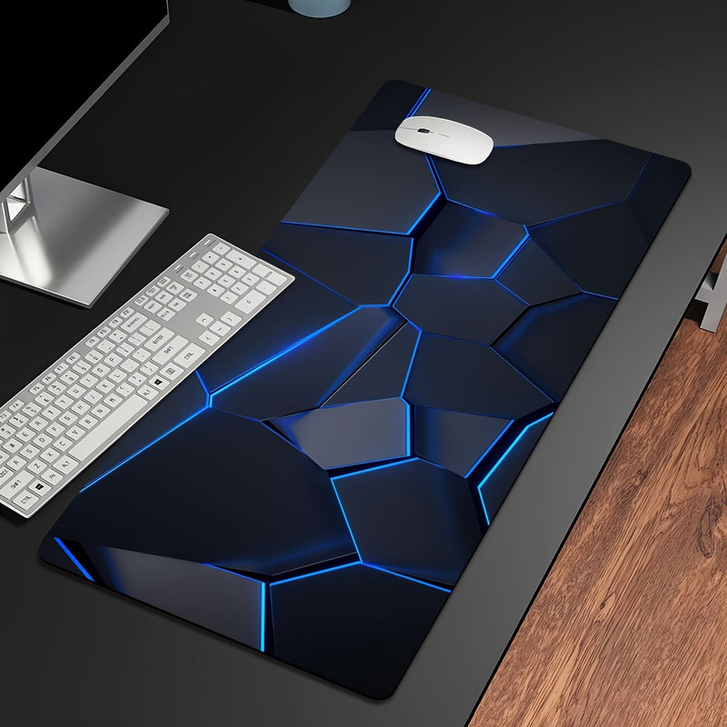 1pc Durable Gaming Mouse Pad with Stylish Geometric Design - Waterproof, Non-Slip, Washable Desk Mat for Keyboard, Sketchbook - Ideal Gift for Gamers, Office, and Study Accessories - Polyester Material No Battery Required