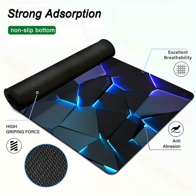 1pc Durable Gaming Mouse Pad with Stylish Geometric Design - Waterproof, Non-Slip, Washable Desk Mat for Keyboard, Sketchbook - Ideal Gift for Gamers, Office, and Study Accessories - Polyester Material No Battery Required